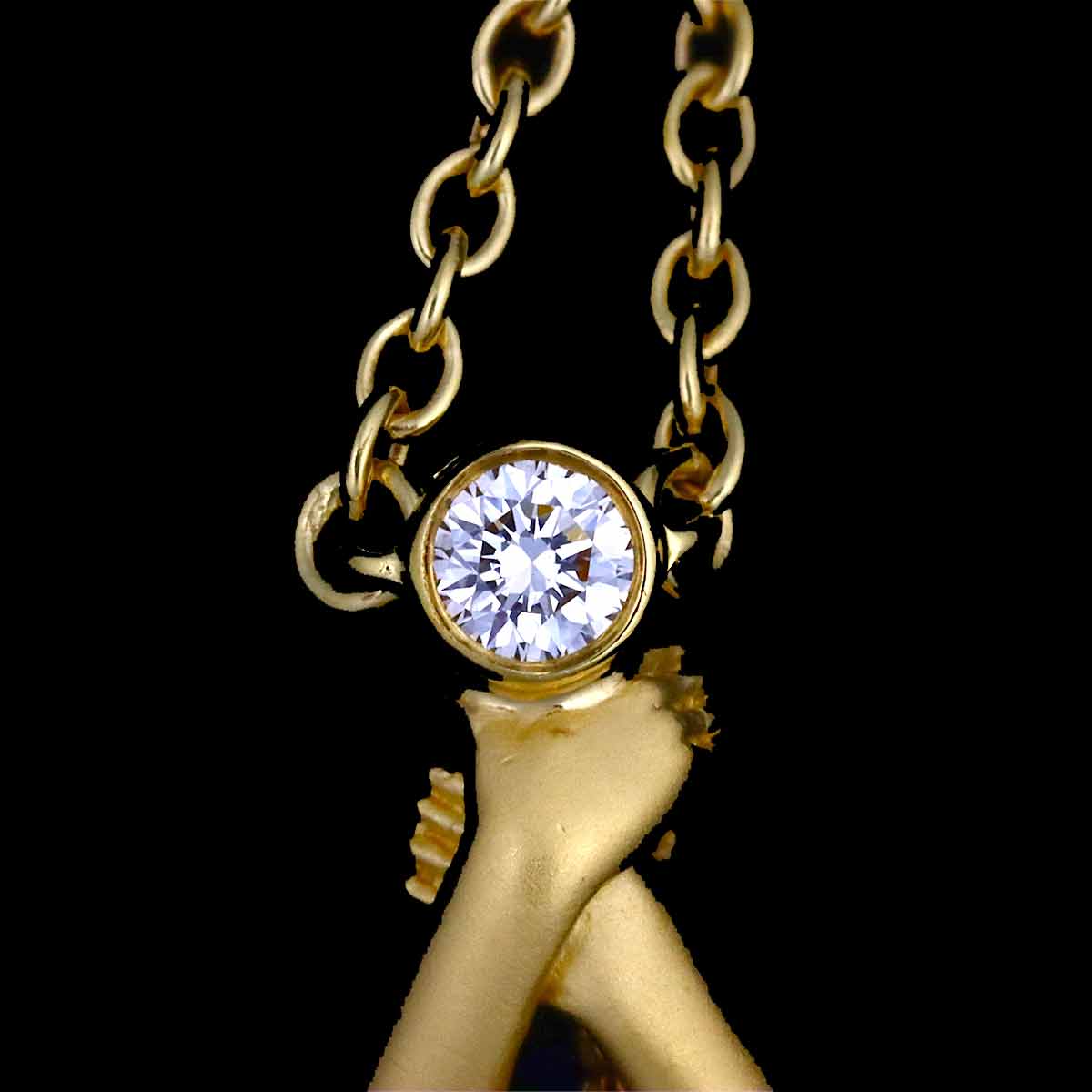 Garnet Diamond Necklace 18K YG 750