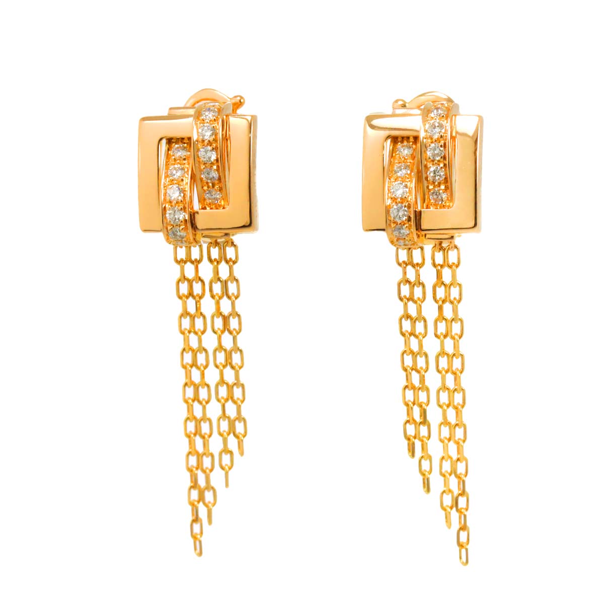 Diamond Earrings Clip on 18K PG 750