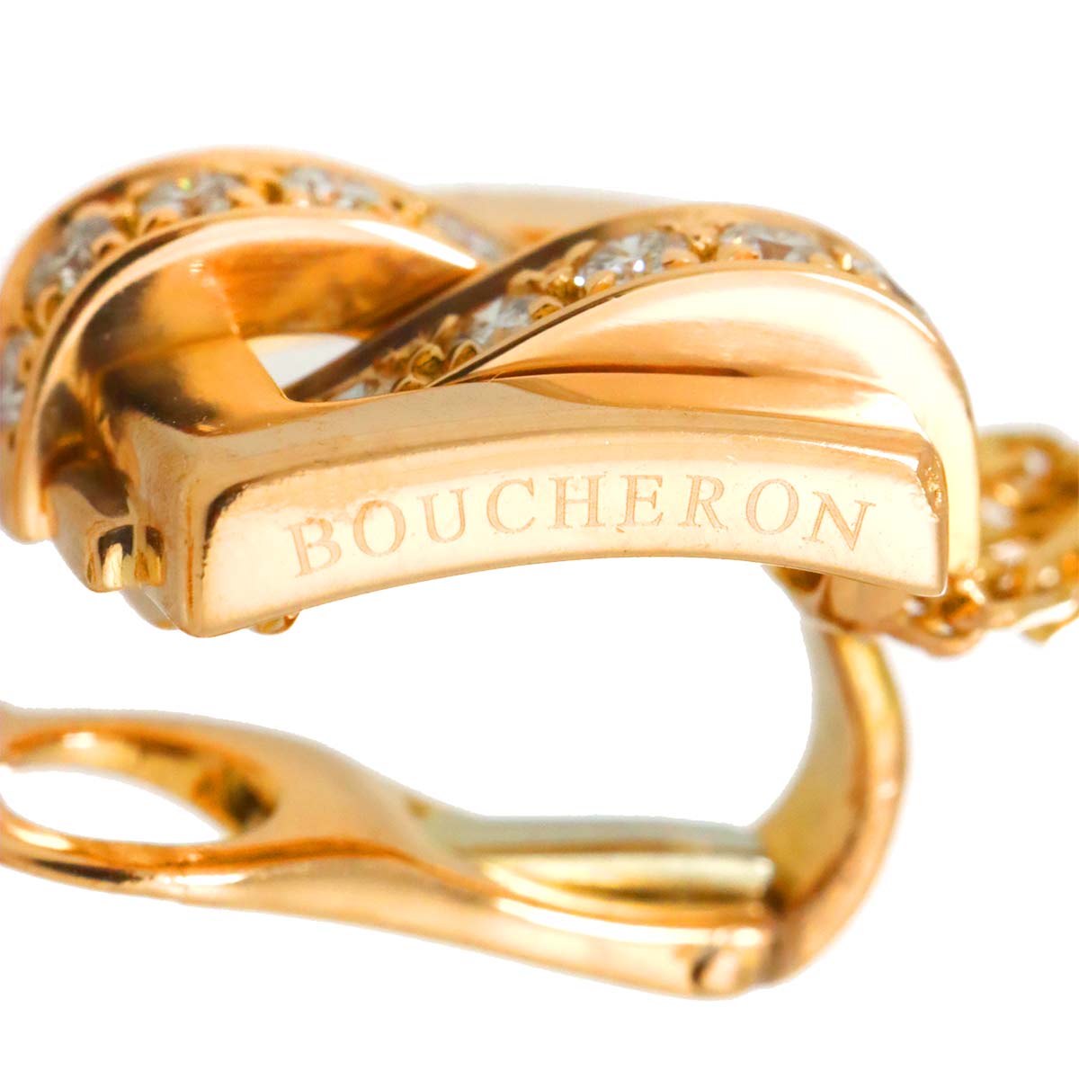 Diamond Earrings Clip on 18K PG 750