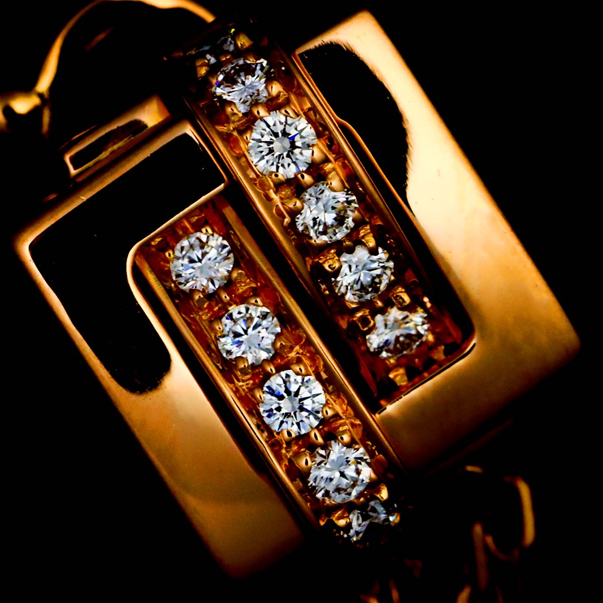 Diamond Earrings Clip on 18K PG 750