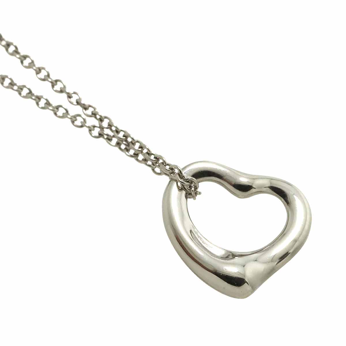 Open Heart Necklace Platinum