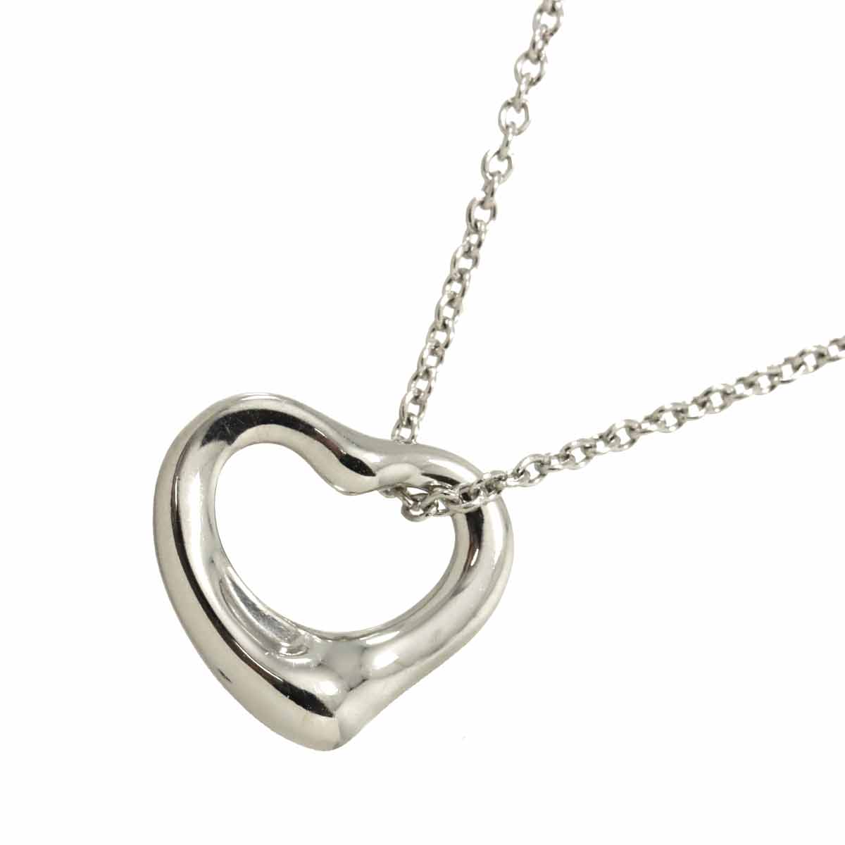 Open Heart Necklace Platinum