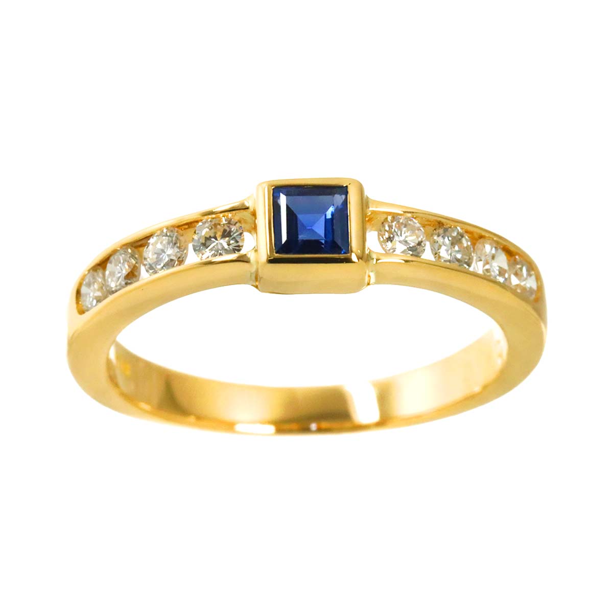 Sapphire Diamond 0.67ct Ring 18K YG 750 4.5-4.75(US)