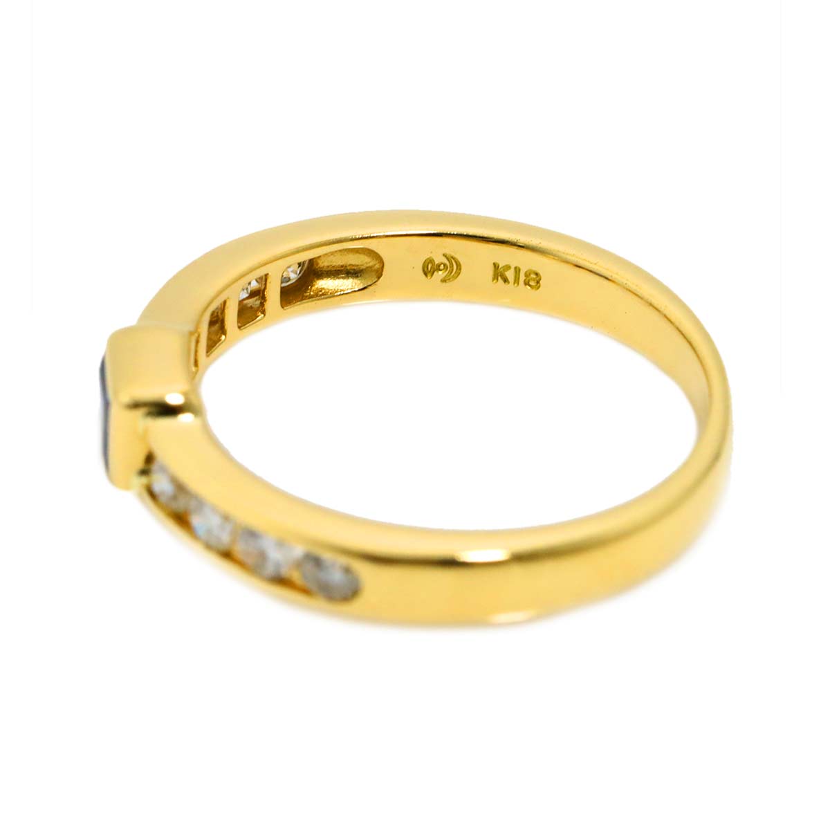 Sapphire Diamond 0.67ct Ring 18K YG 750 4.5-4.75(US)