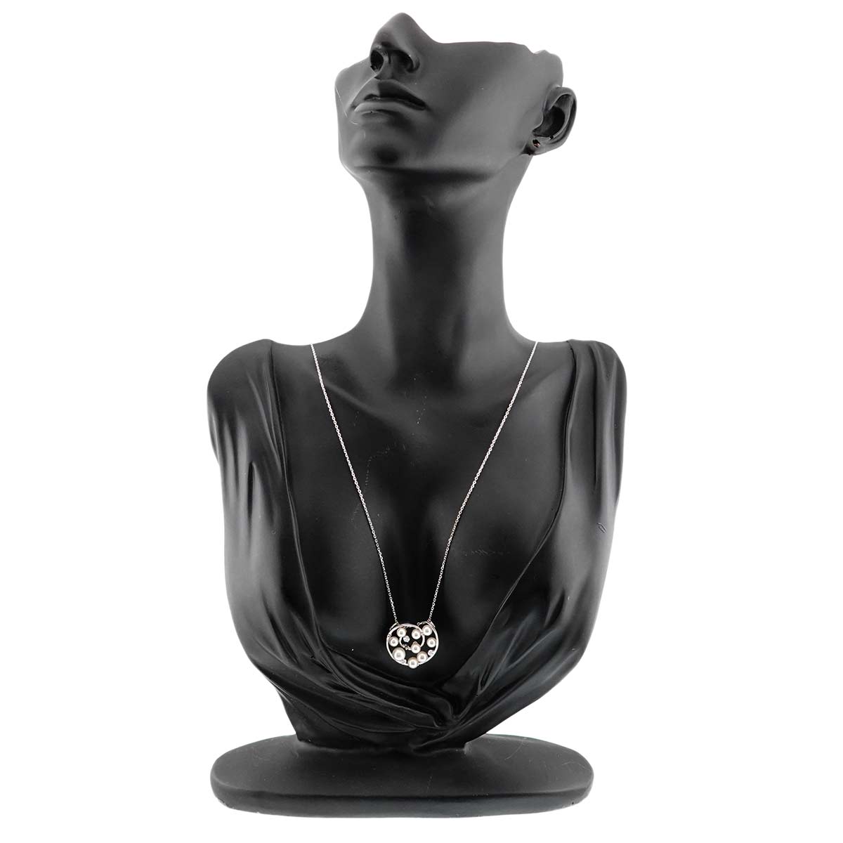 Akoya Pearl 5.4-3.8mm Diamond 0.03ct Necklace 18K WG 750