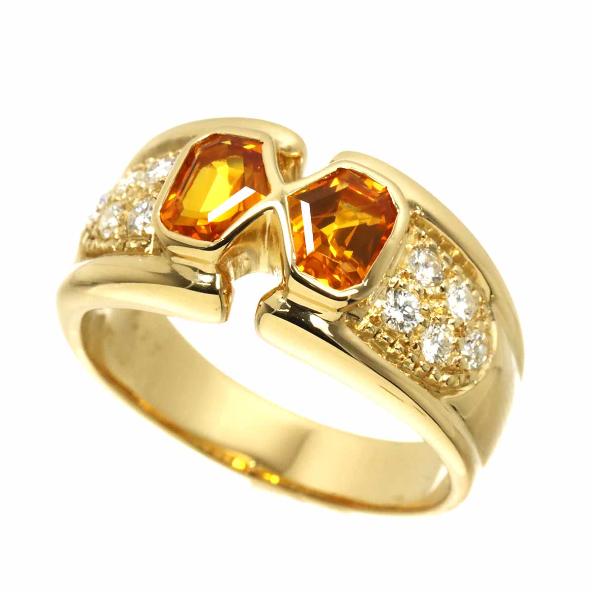 Sapphire 1.48ct Diamond 0.27ct Ring 18K YG 750 Size8-8.25(US)