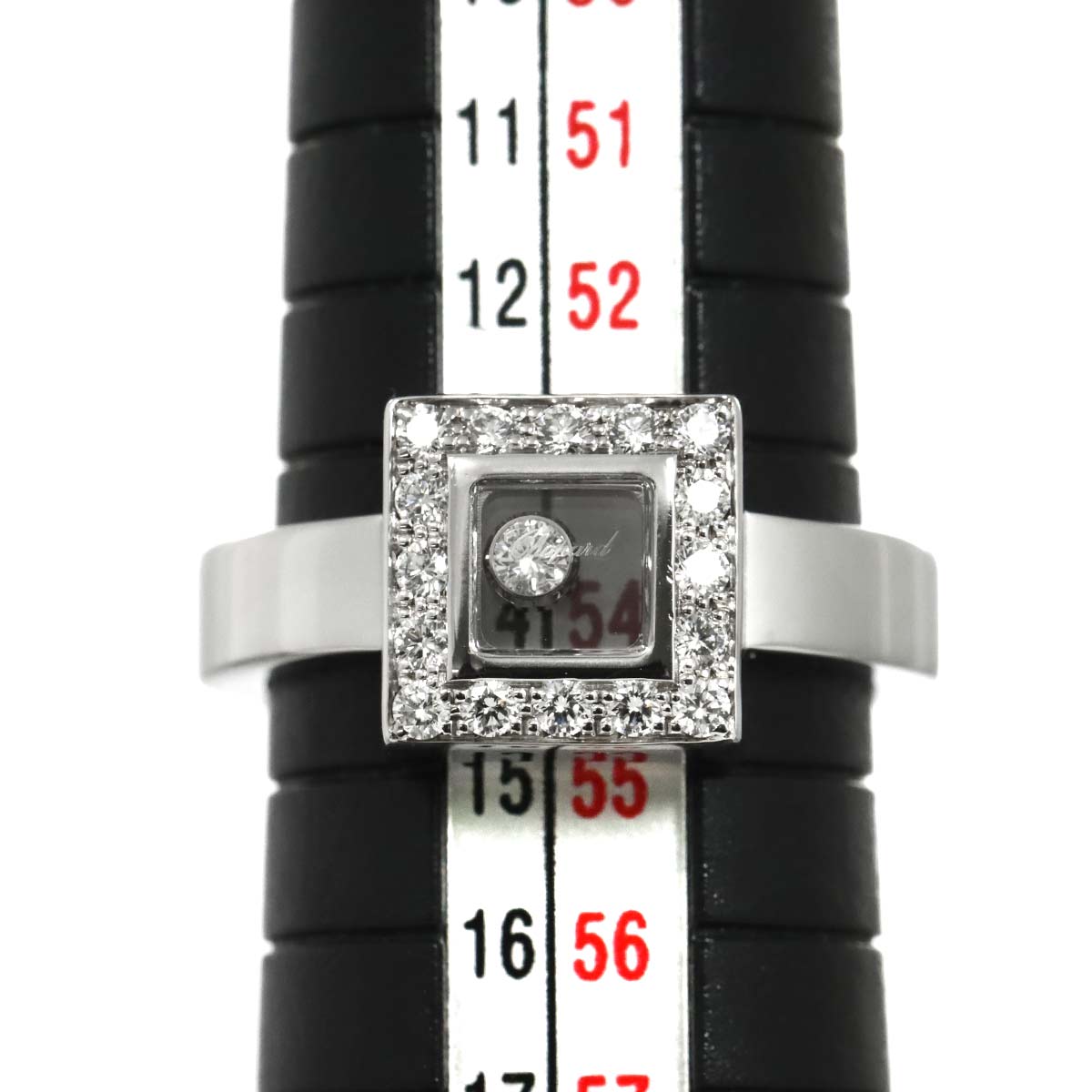 Happy Diamond Ring 18K WG 750 Size6.5-6.75(US)
