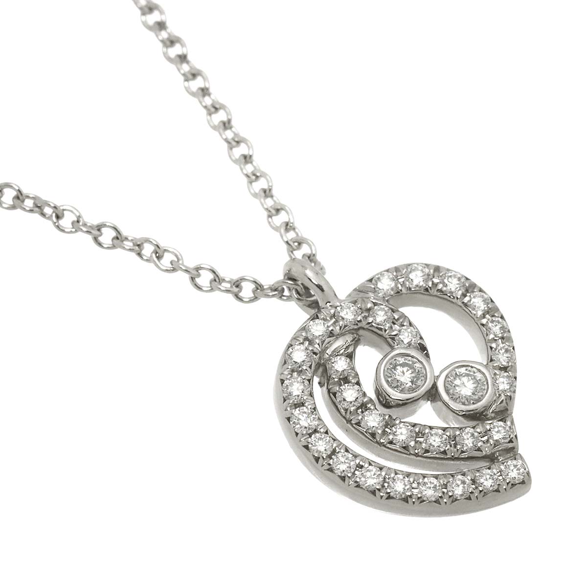 Heart Diamond Necklace Platinum