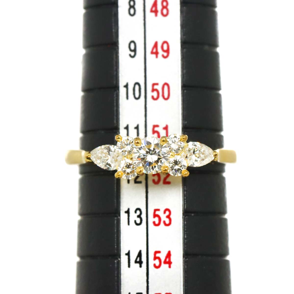 Seven Stone Diamond Ring 18K YG 750 size5.75-6(US)