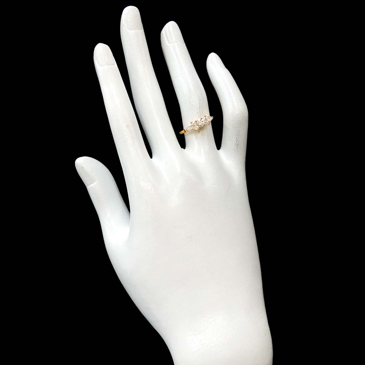 Seven Stone Diamond Ring 18K YG 750 size5.75-6(US)