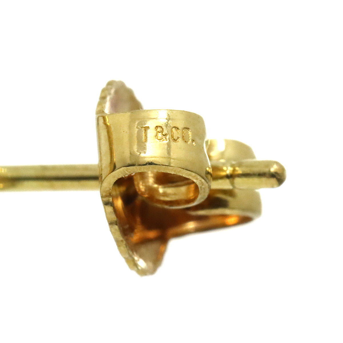 Open Heart Earrings Pierced 18K Yellow Gold 750