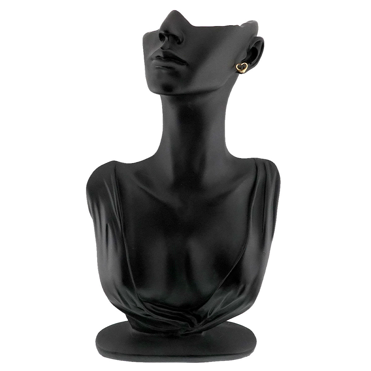 Open Heart Earrings Pierced 18K Yellow Gold 750