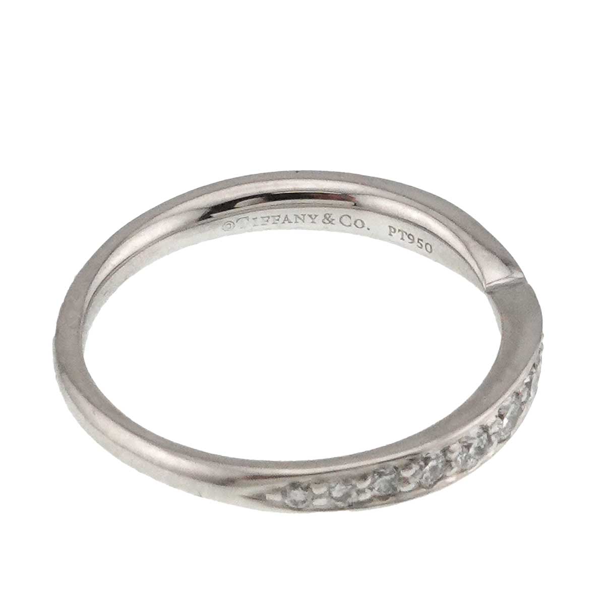 TIFFANY Co. Harmony Band Ring Diamond Pt Platinum size3.25-3.75(US)