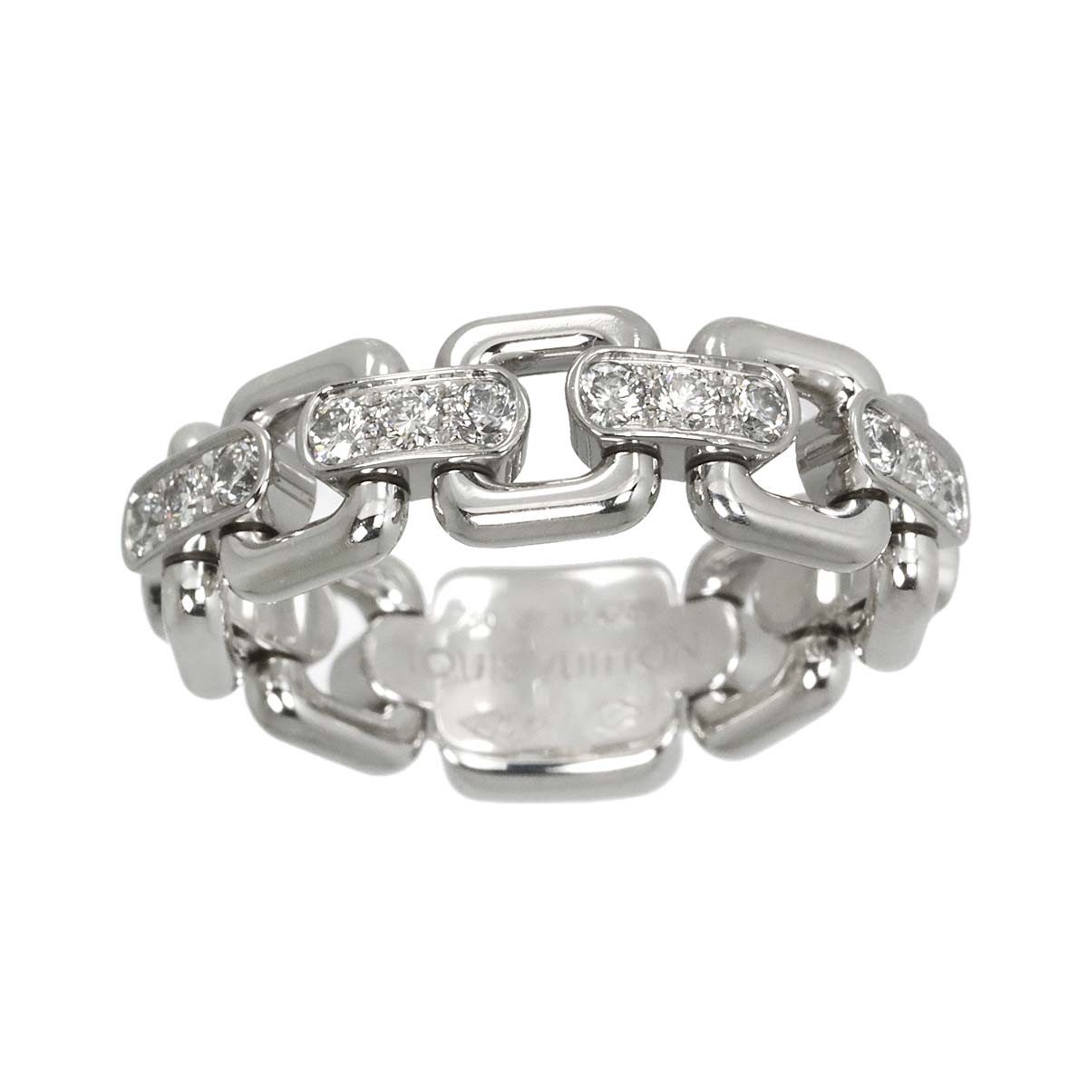 LOUIS VUITTON Petit Bague Diamond Ring 18K WG 750 size49 4.75-5(US)