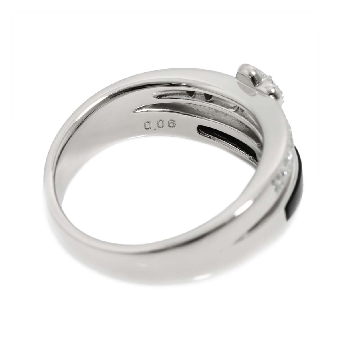 Diamond 0.35/0.06ct Onyx Ring Platinum size7.5(US)