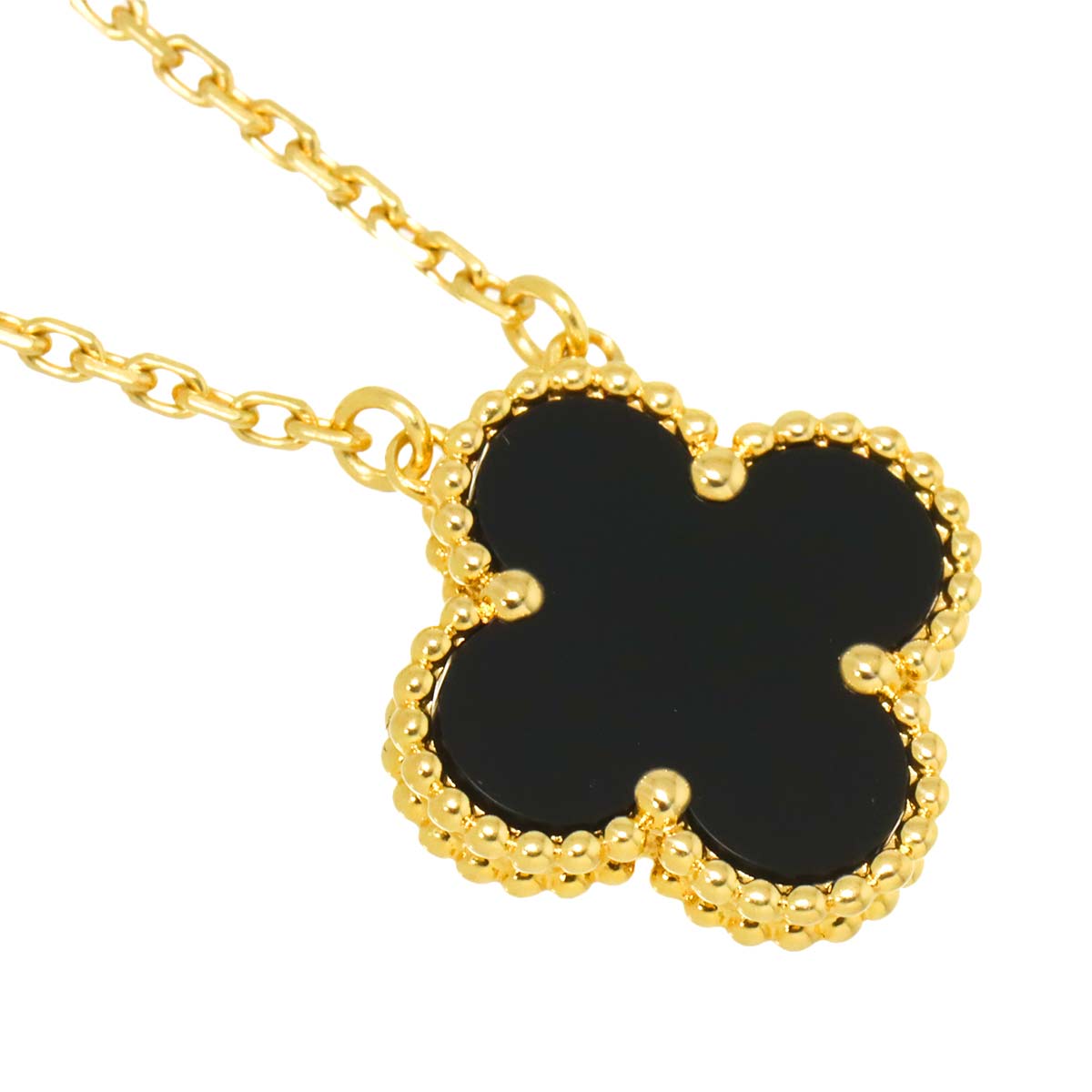 Vintage Alhambra Onyx Necklace 18K YG 750