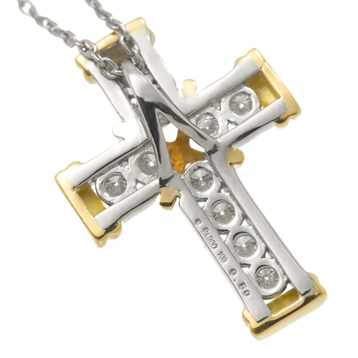 Diamond 0.50ct Necklace Pt 18K YG 750 Platinum