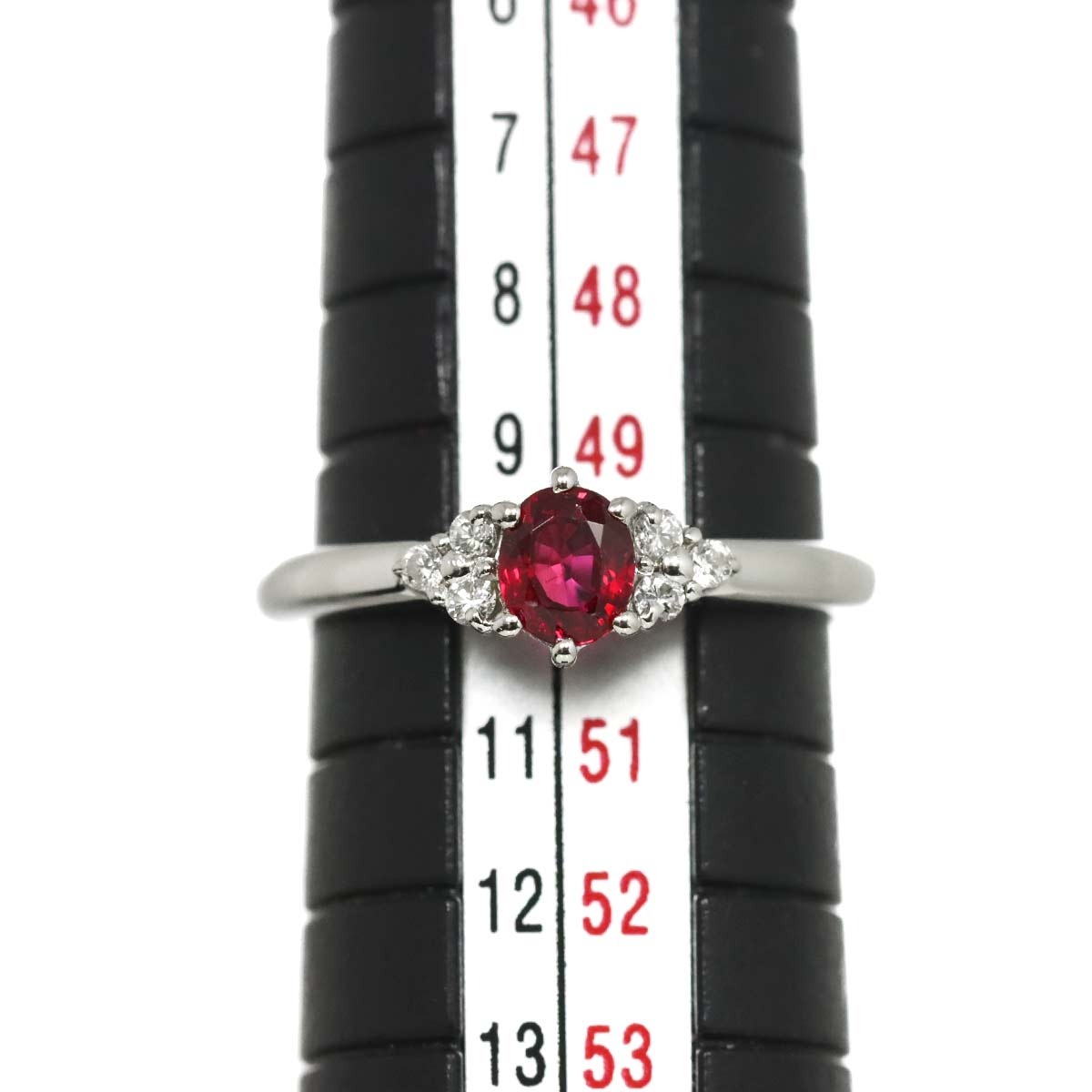 Ruby 0.47ct Diamond 0.07ct Ring Pt Platinum 5.25(US)