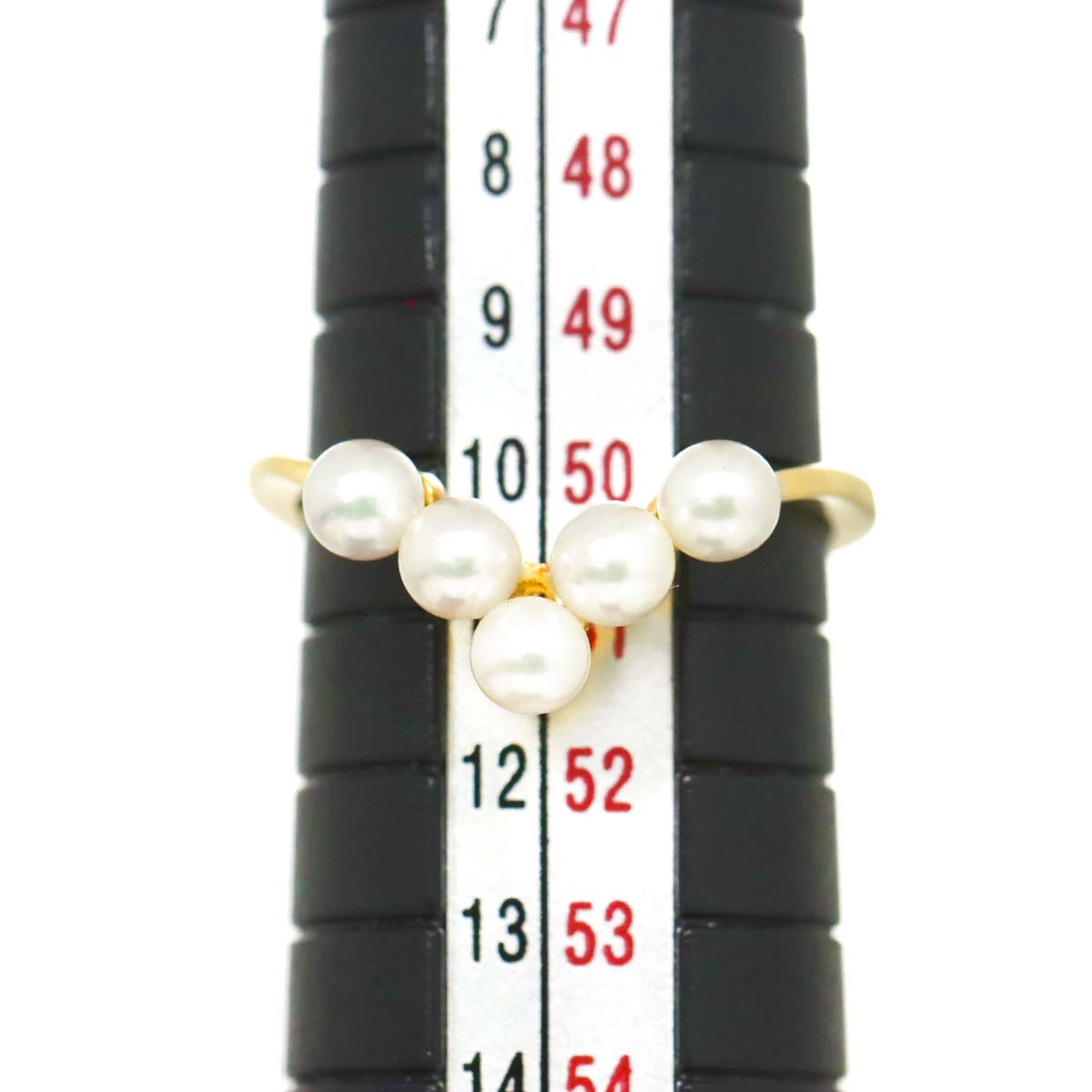 Akoya Pearl 3.6mm Diamond Ring 18K YG 750 5.25(US)