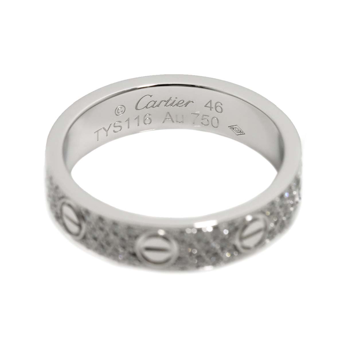 Mini Love Ring Full Pave Diamond 18K WG 750 size46 3.75(US)