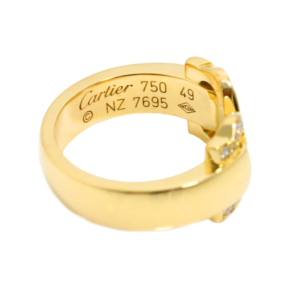 2C Ring Diamond 18K YG 750 size49 4.75-5(US)