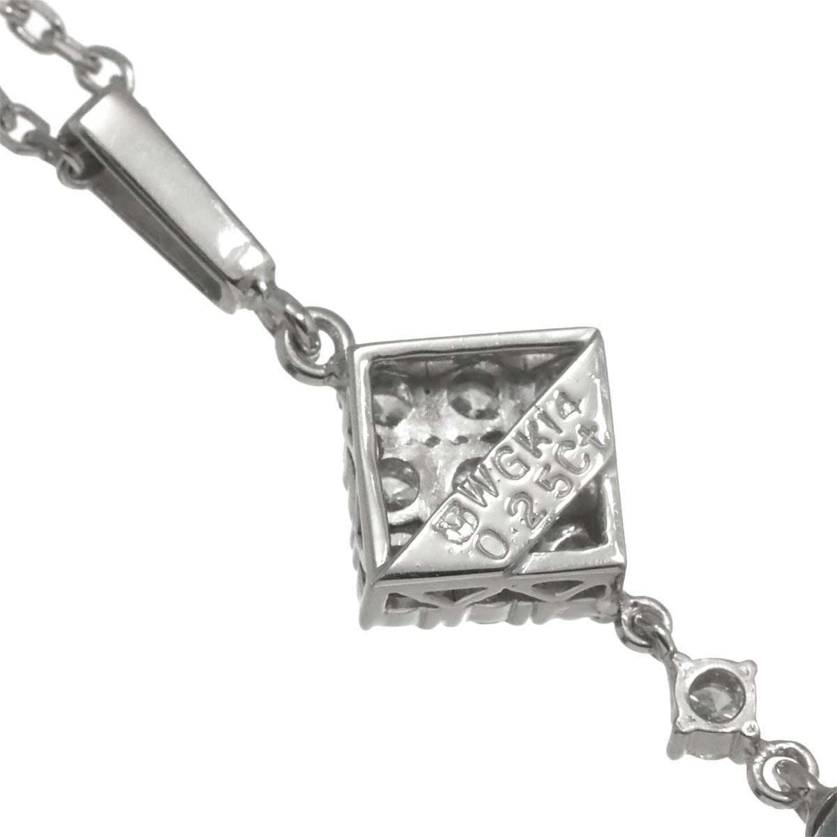 Black Pearl 9.6mm Diamond 0.25ct Necklace 14K WG 585