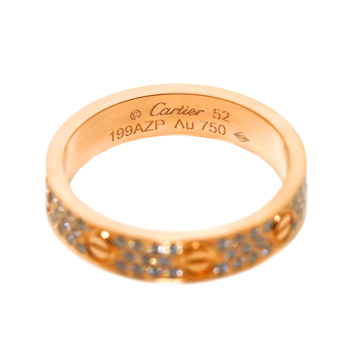 Love Ring SM Full Pave Diamond 18K PG 750 size52 6(US)