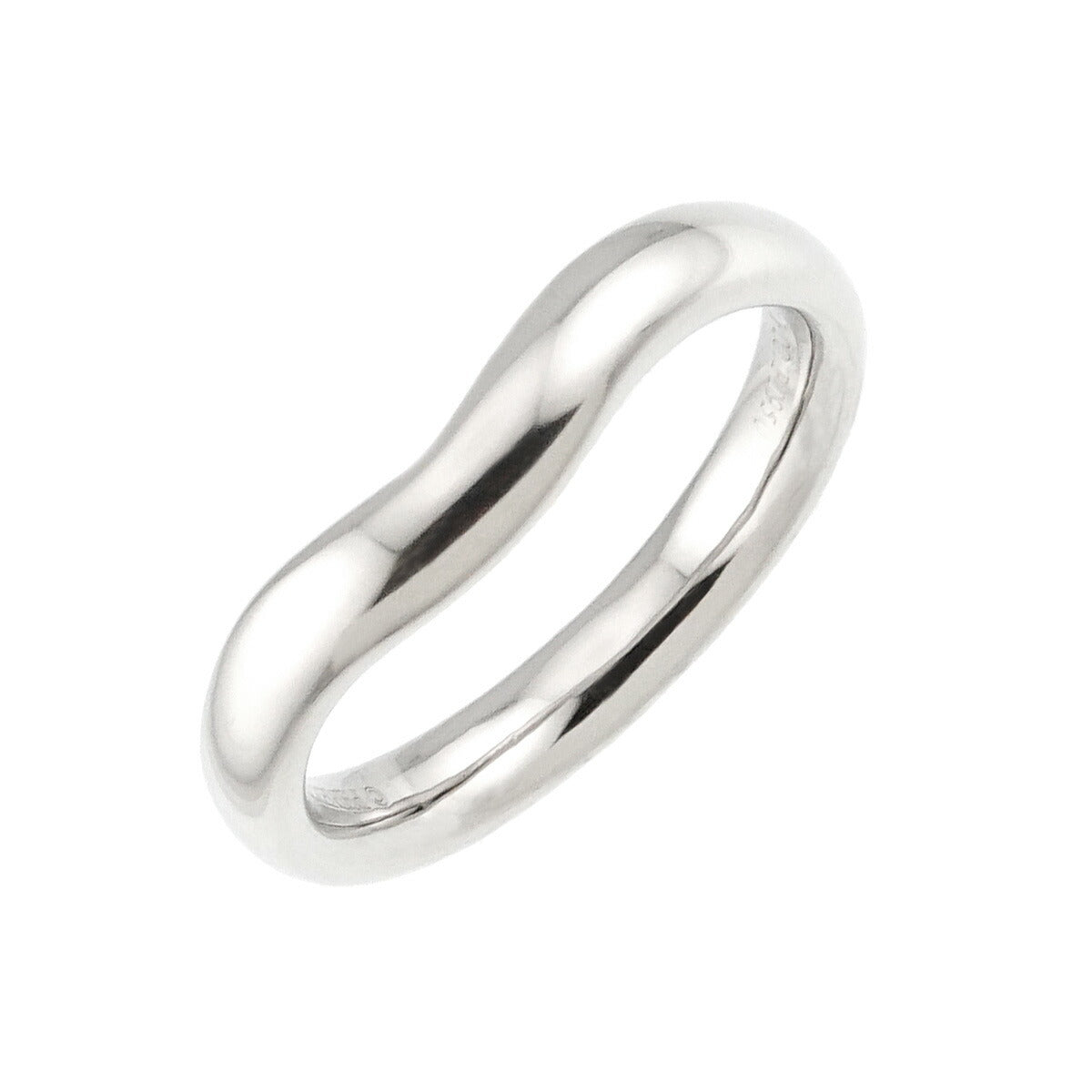 Wide Curved Band Ring Pt Platinum size4.75-5(US)