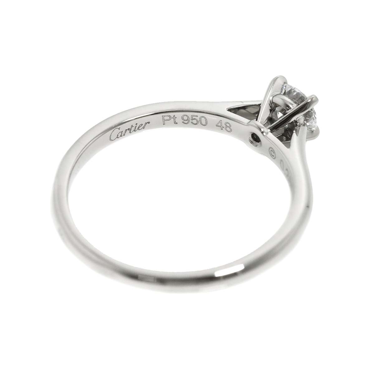 Diamond 0.24ct D/VVS2/3EX Ring Pt Size48 4.5(US)