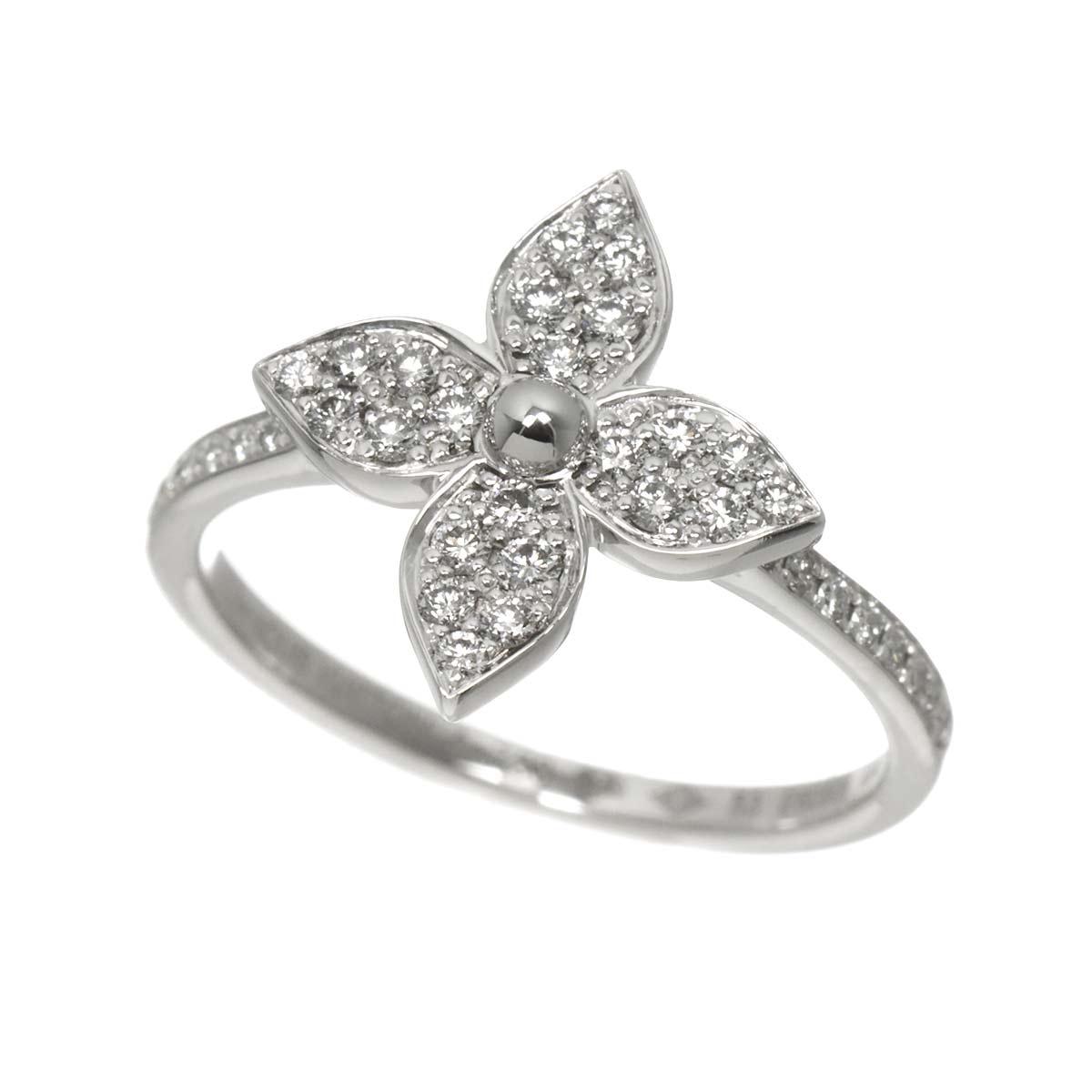 Star Blossom Diamond Ring 18K WG 750 size53 6.25-6.5(US)