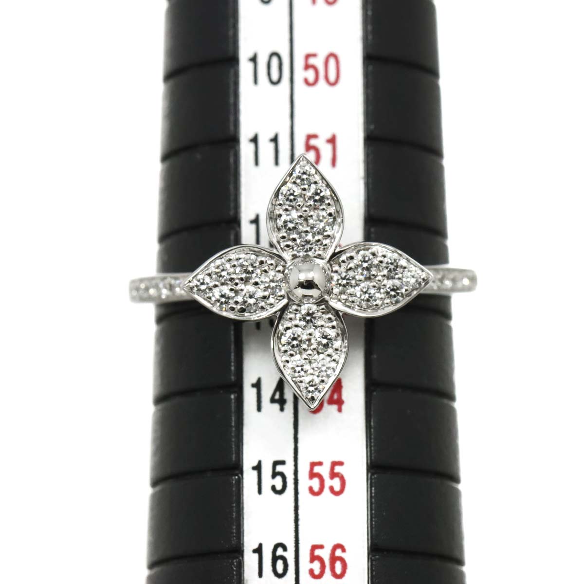 Star Blossom Diamond Ring 18K WG 750 size53 6.25-6.5(US)