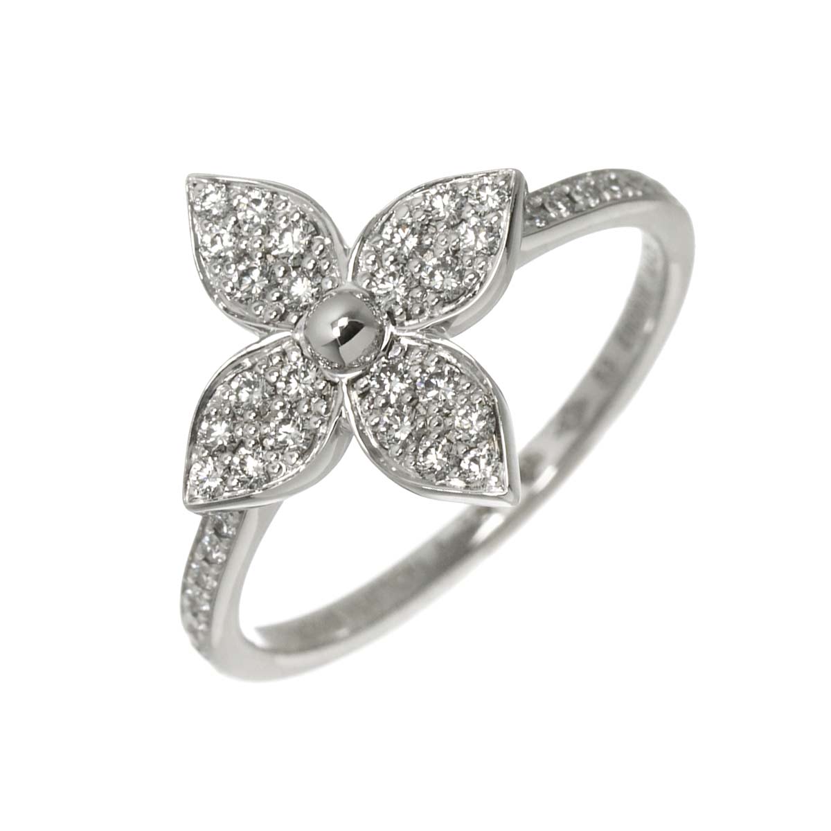 Star Blossom Diamond Ring 18K WG 750 size53 6.25-6.5(US)