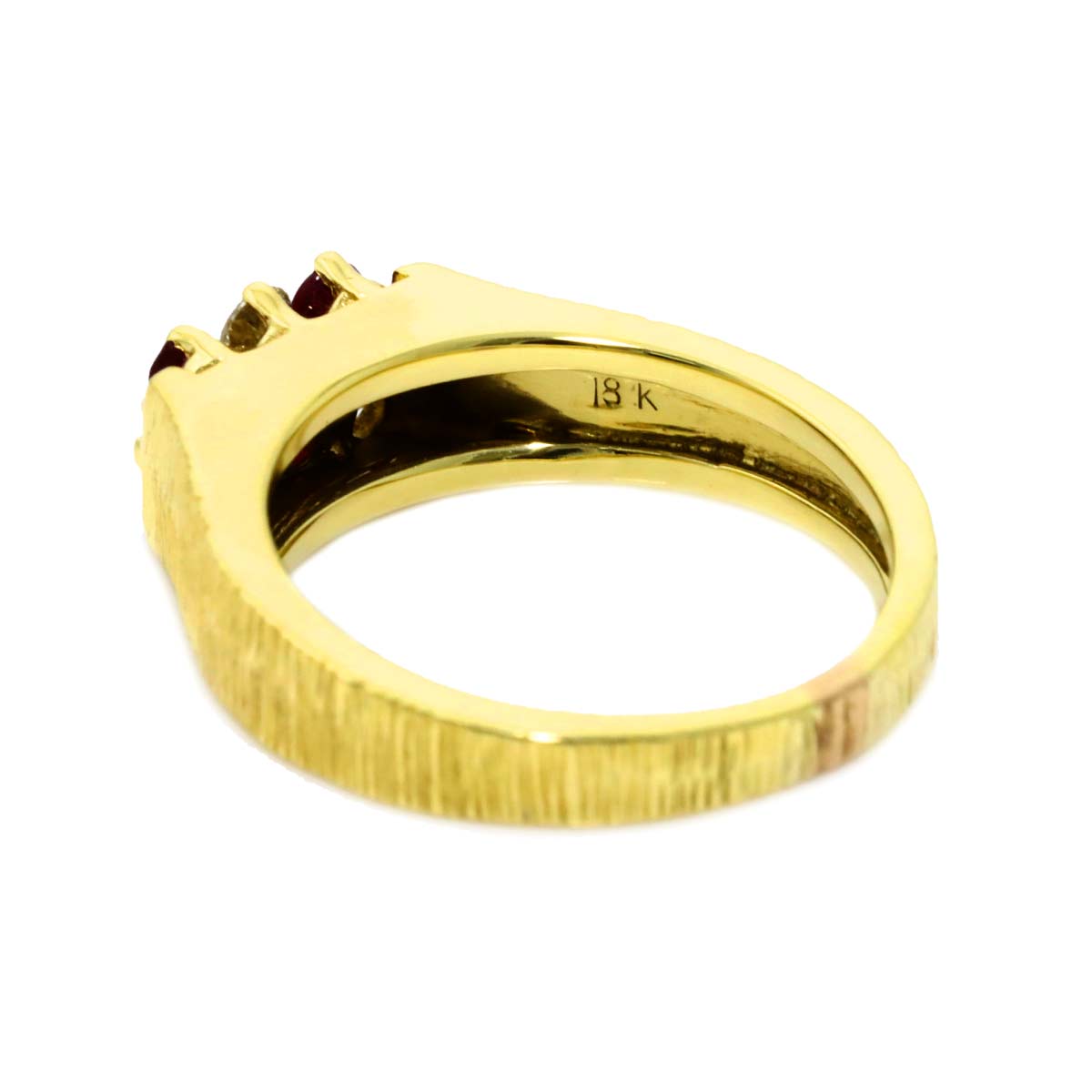 Ruby Diamond Ring 18K YG 750 size6.25-6.5(US)