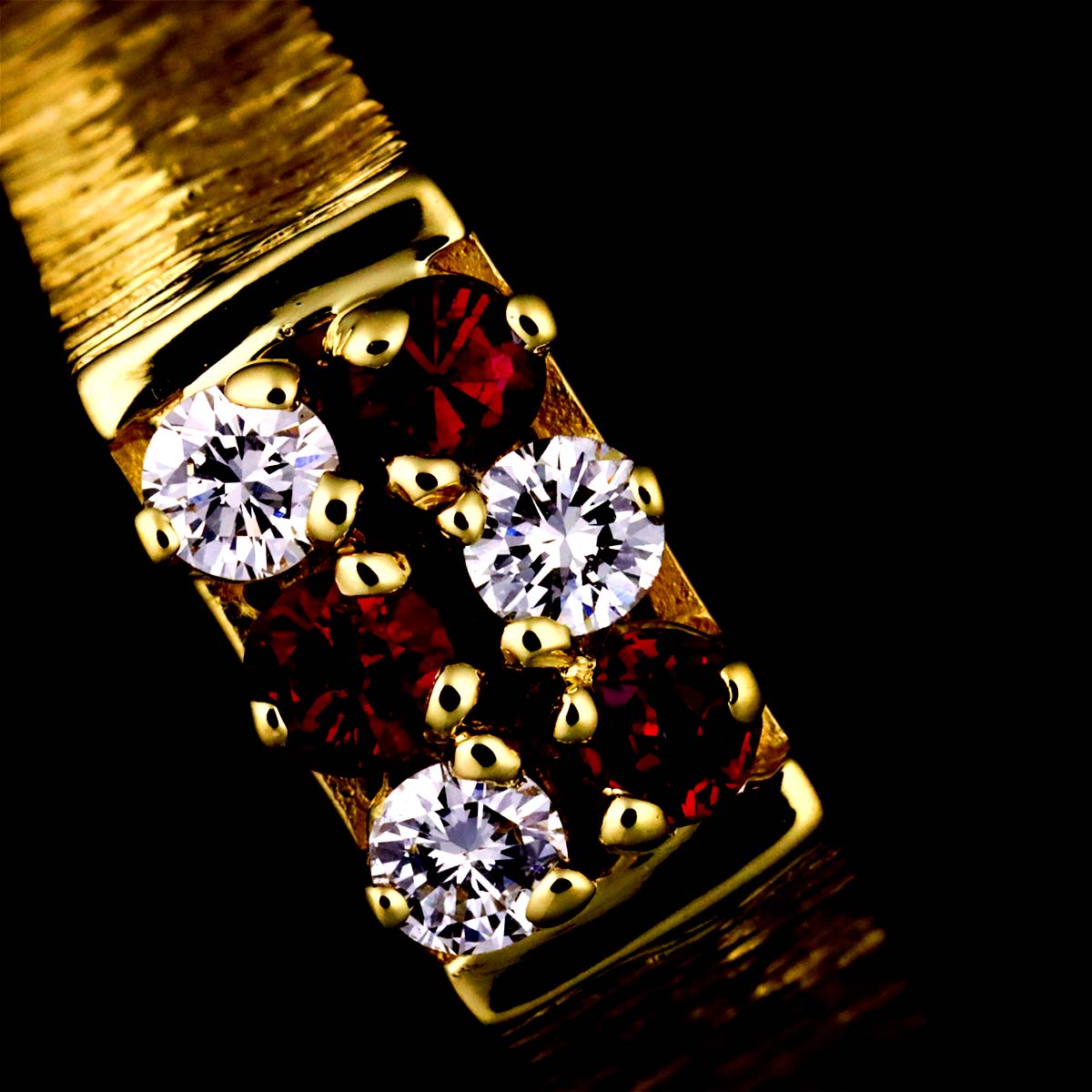 Ruby Diamond Ring 18K YG 750 size6.25-6.5(US)