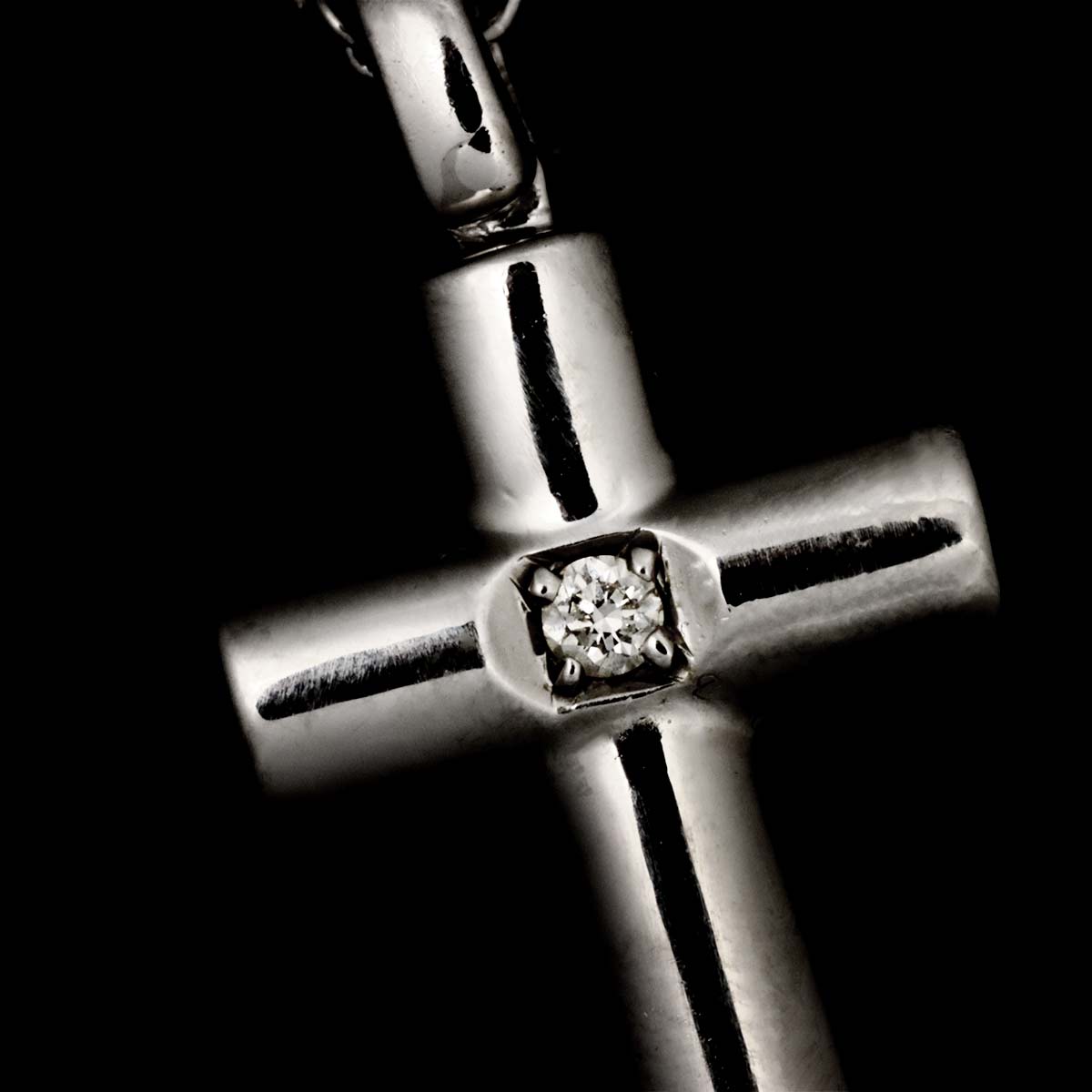 Latin Cross Diamond 1P Necklace Pt Platinum