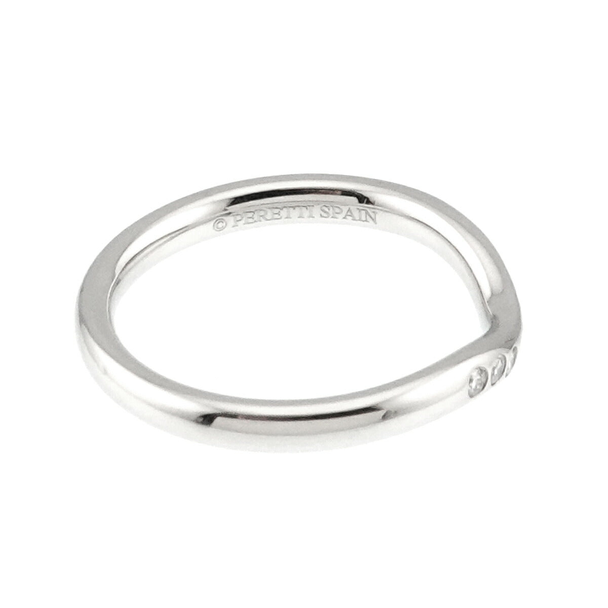 Curved Band Diamond Ring Platinum size3.75-4(US)