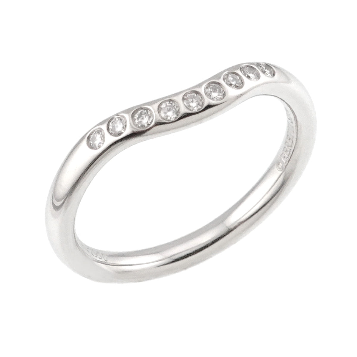 Curved Band Diamond Ring Platinum size3.75-4(US)