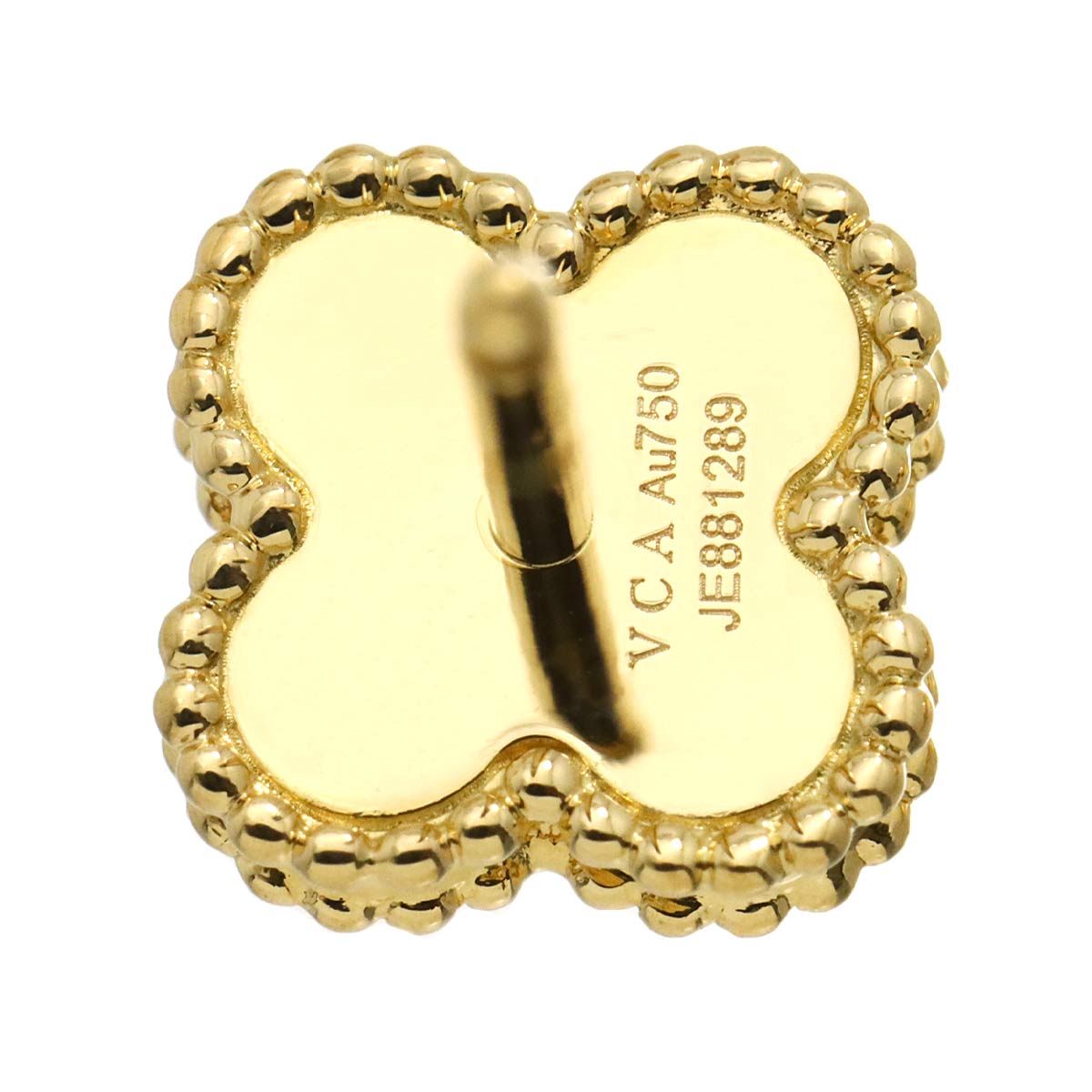 Sweet Alhambra Onyx Earrings Pierced 18K YG 750