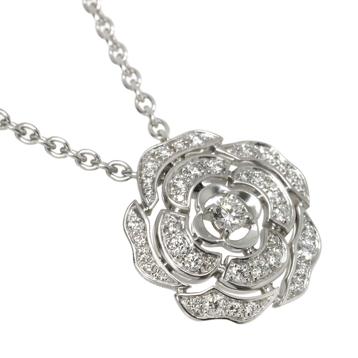 Camelia Necklace Diamond 18K White Gold 750
