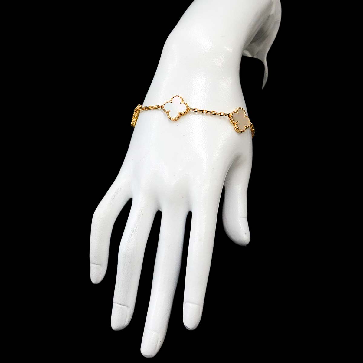 Vintage Alhambra Mother of Pearl Bracelet 18K YG 750