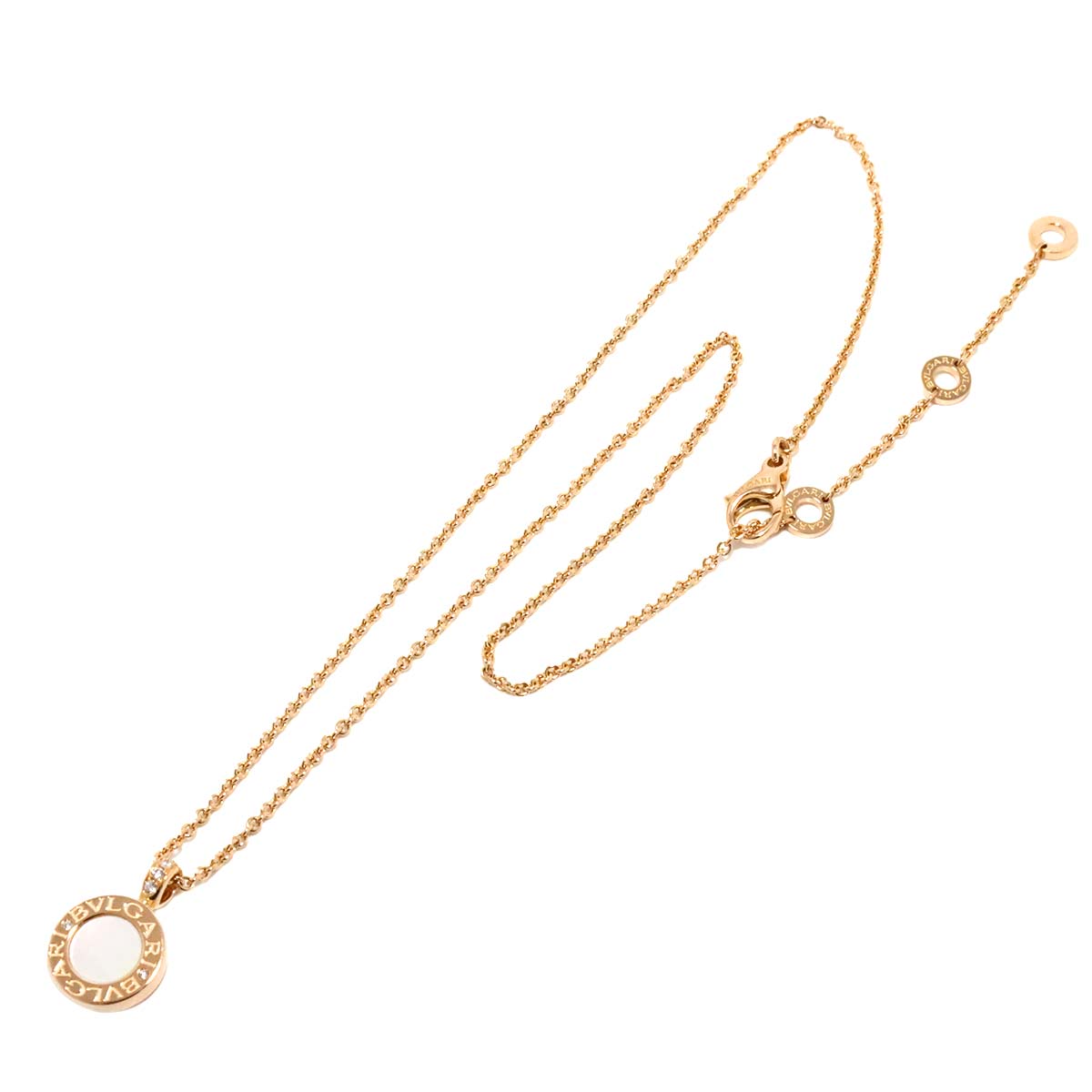 BVLGARIBVLGARI Mother of Pearl Diamond Onyx Necklace 18K PG 750