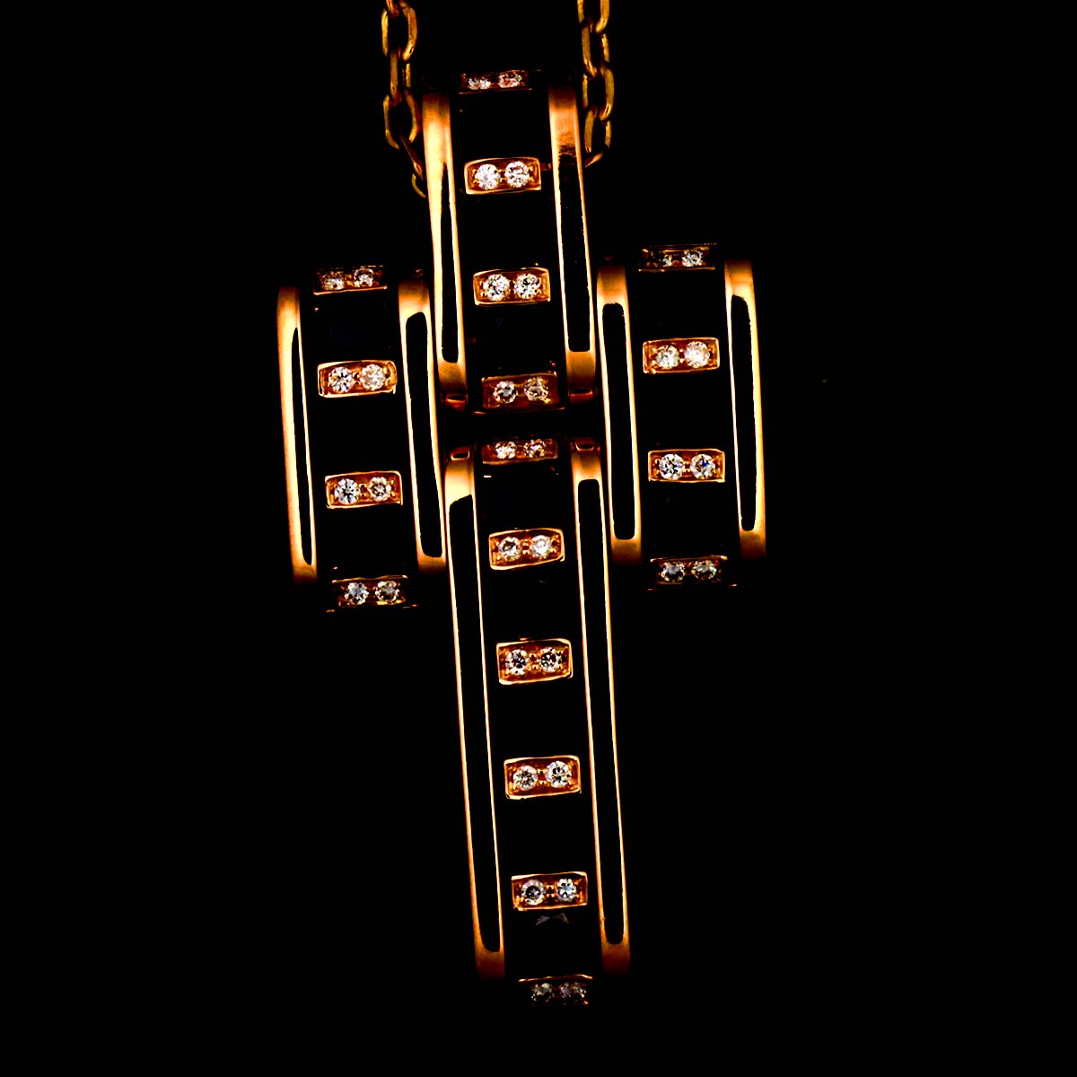 Cross Diamond Necklace K18 PG 750