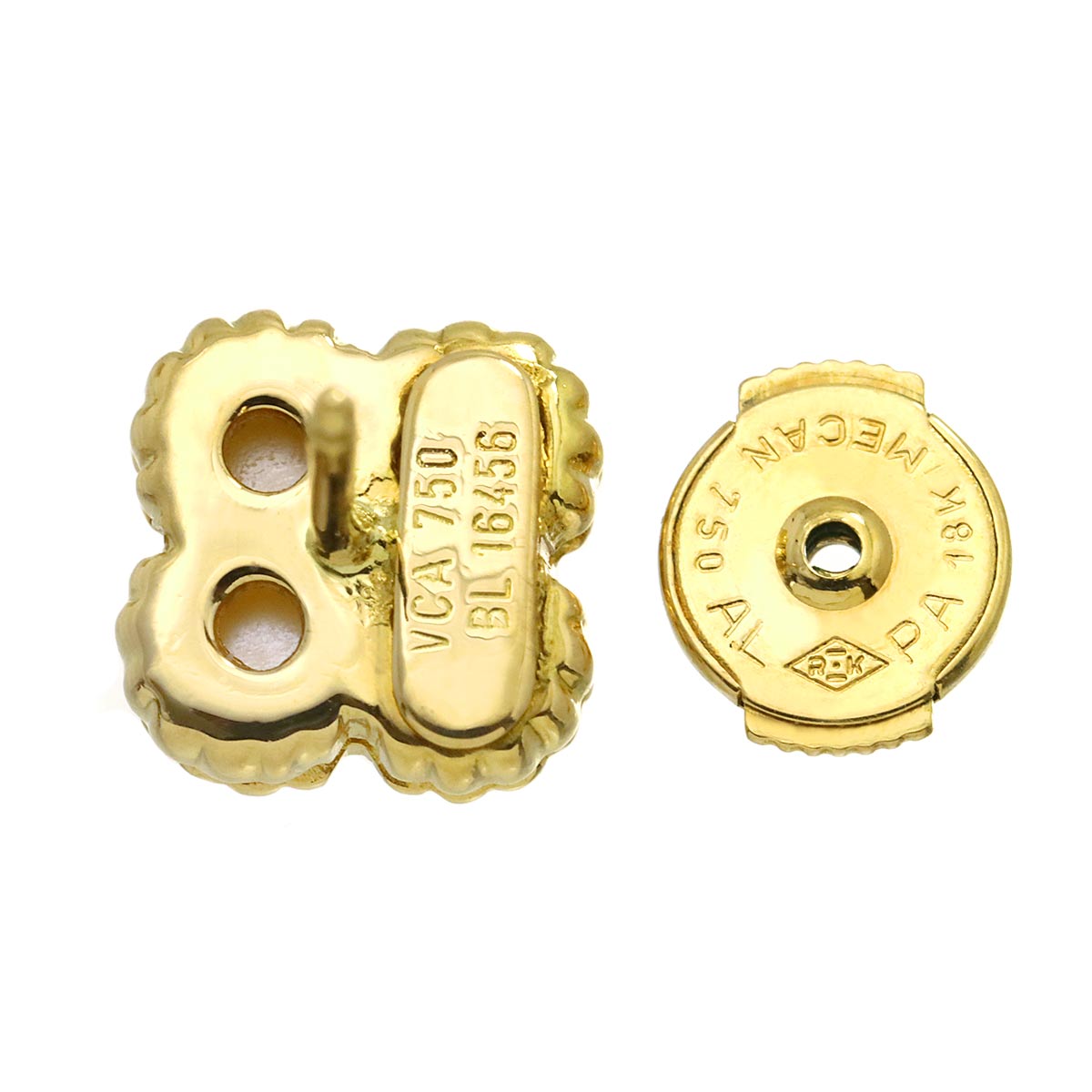 Sweet Alhambra Shell Earrings Pierced 18K YG 750