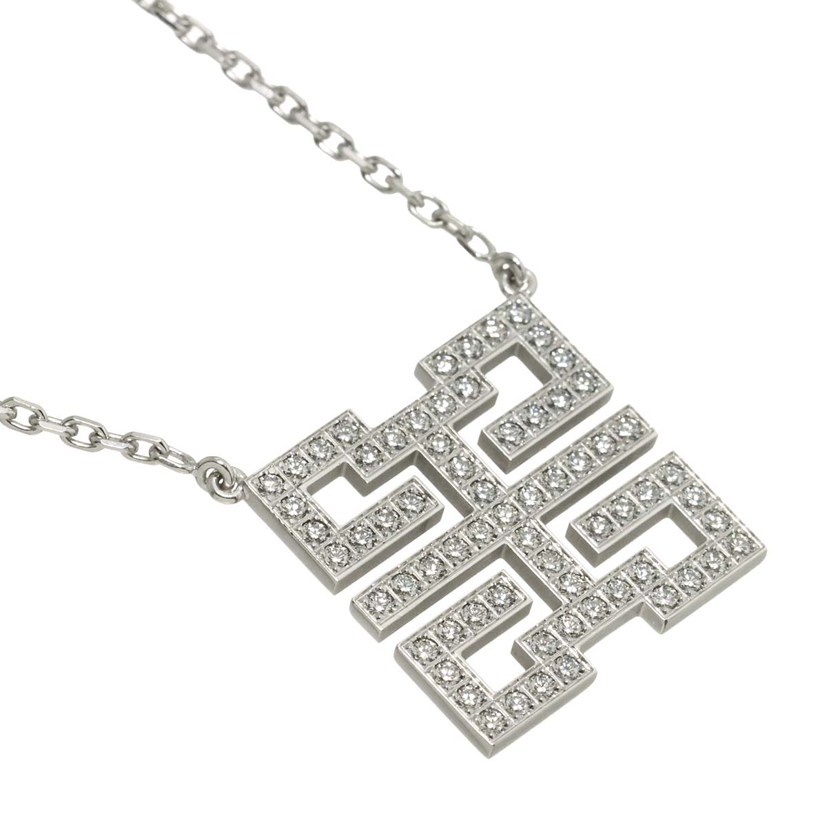 Diamond Necklace 18K White Gold 750