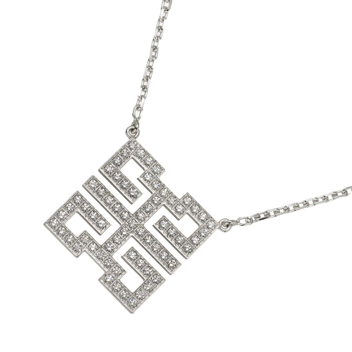 Diamond Necklace 18K White Gold 750
