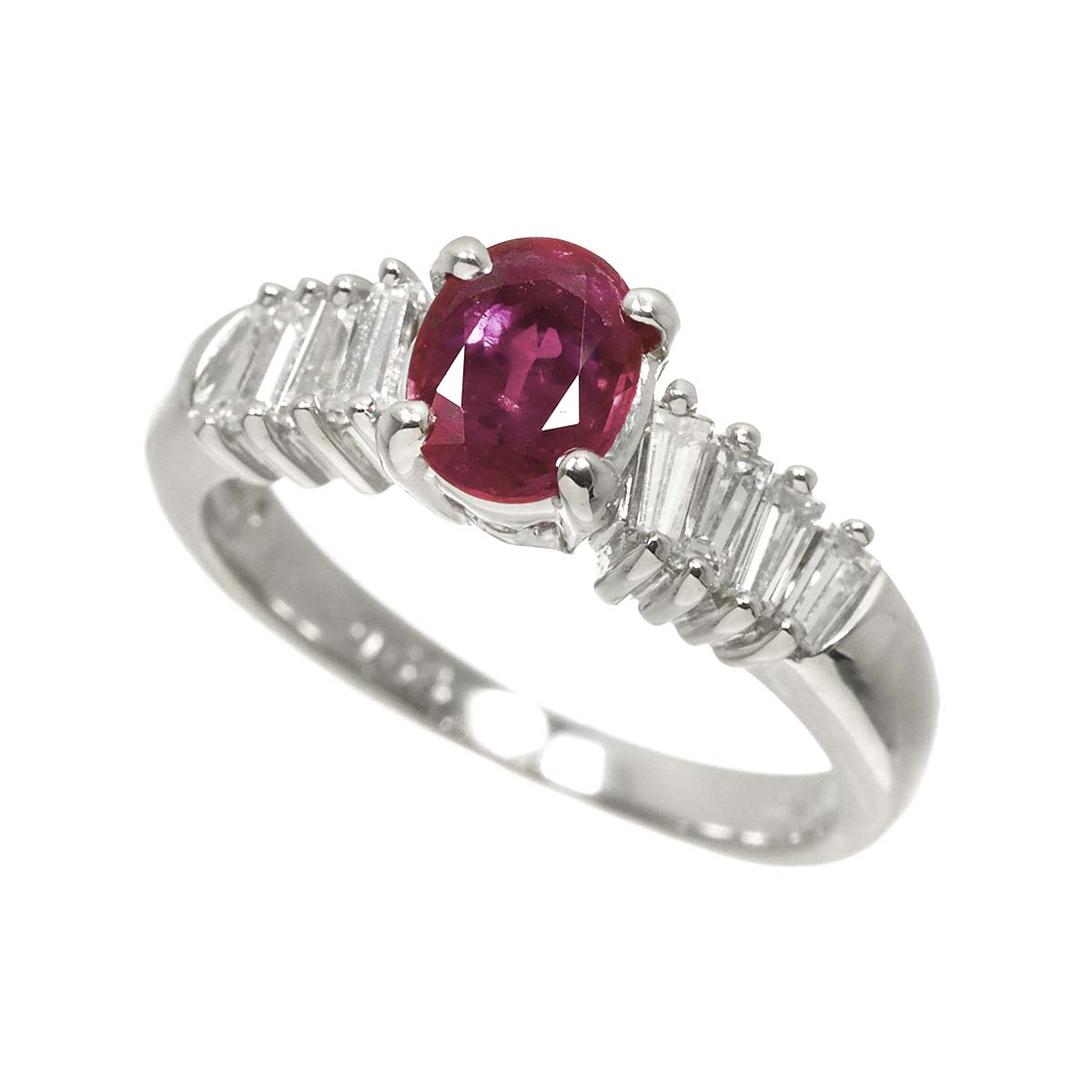 Ruby 0.68ct Diamond 0.46ct Ring Pt Platinum 5.25(US)