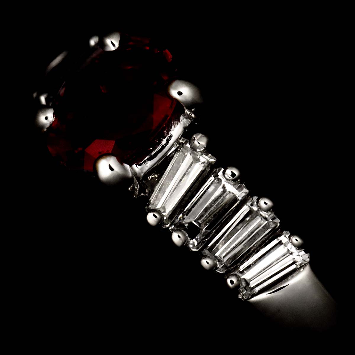 Ruby 0.68ct Diamond 0.46ct Ring Pt Platinum 5.25(US)