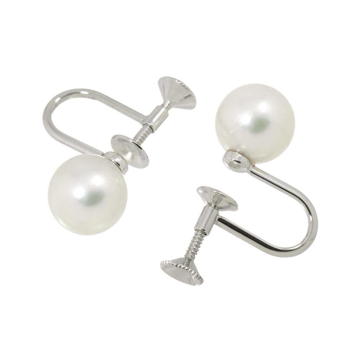 Akoya Pearl 8.6mm Earrings 18K WG 750