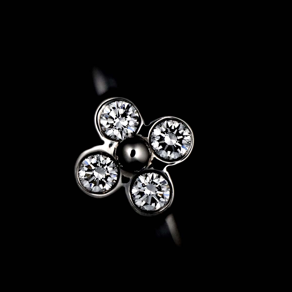 Flower Diamond Ring Platinum Size4-4.5(US)