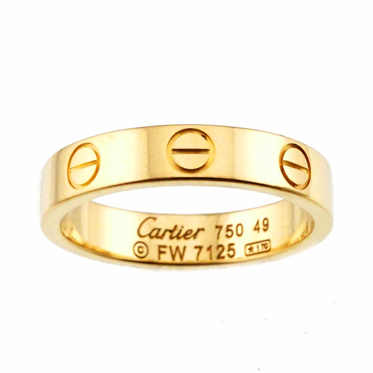Mini Love Ring 18K Yellow Gold 750 size49 4.75-5(US)
